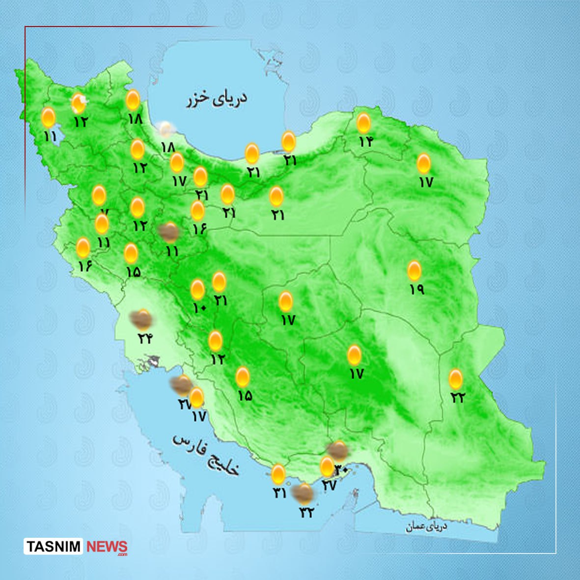 هوای استان ها
