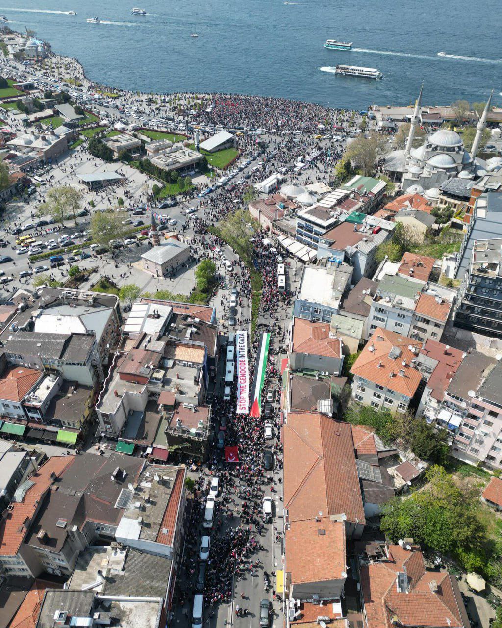 تظاهرات گسترده در استانبول برای محکومیت جنایات اسرائیل