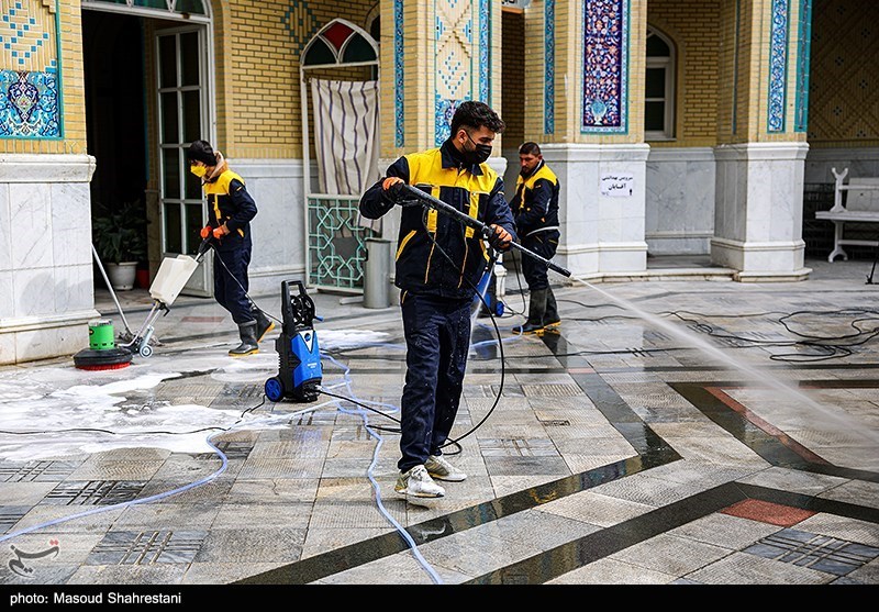  غبارروبی مساجد در آستانه ماه مبارک رمضان