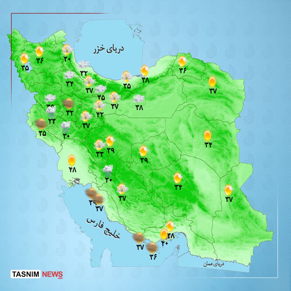 هوای استان ها
