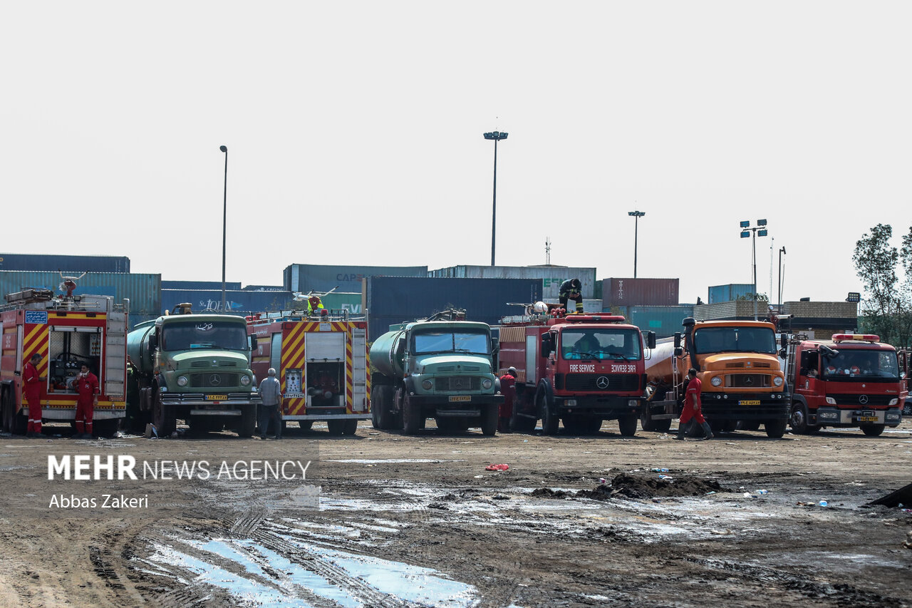 چهارمین روز حادثه انفجار در بندر شهید رجایی