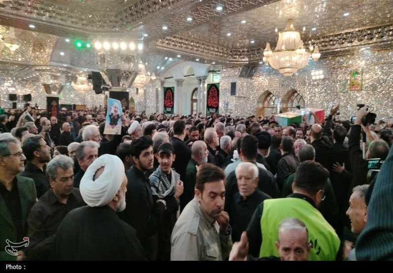 پیکر شهید‌ سلامی ‌در حرم عبدالعظیم‌
