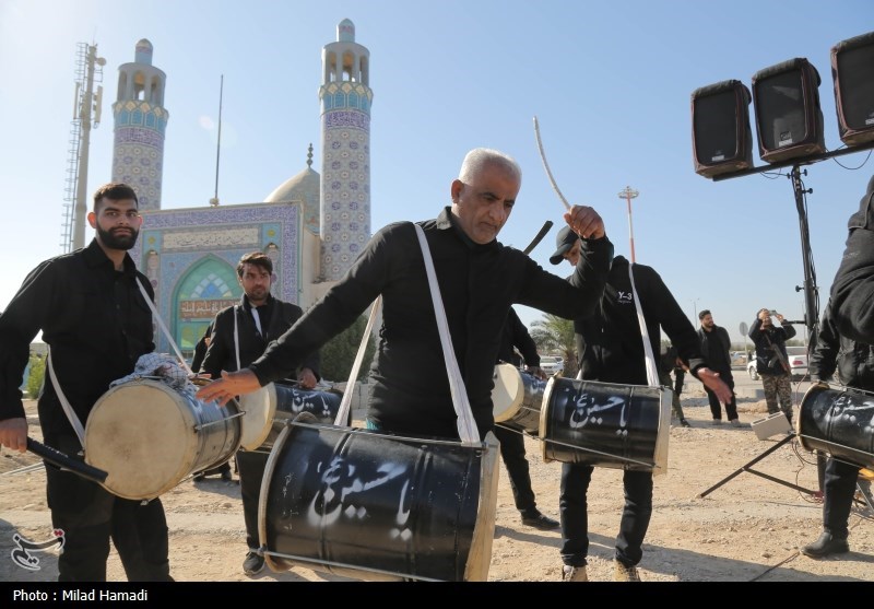 مراسم تشییع پیکر شهید گمنام در فرودگاه اهواز