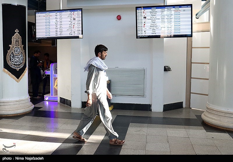  اعزام زائران اربعین حسینی از فرودگاه مشهدمقدس