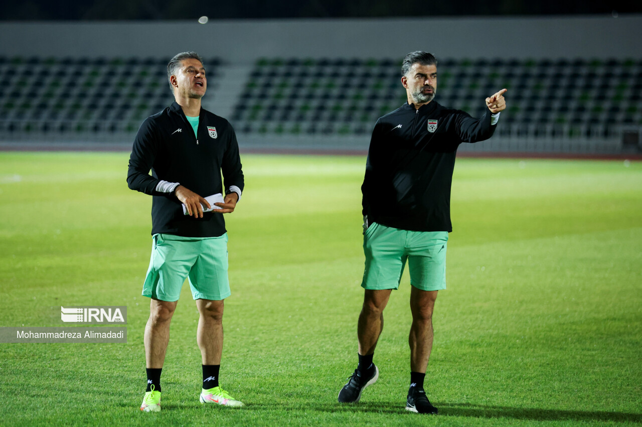 تمرین تیم ملی فوتبال در جزیره کیش