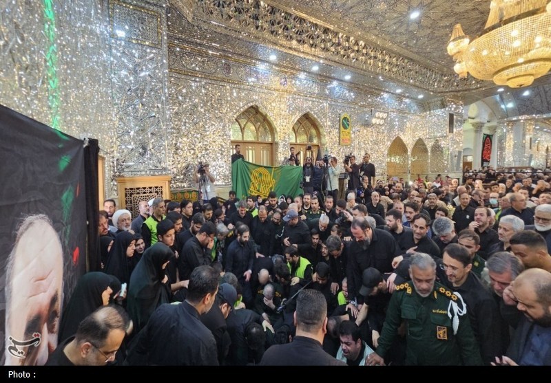 پیکر شهید‌ سلامی ‌در حرم عبدالعظیم‌