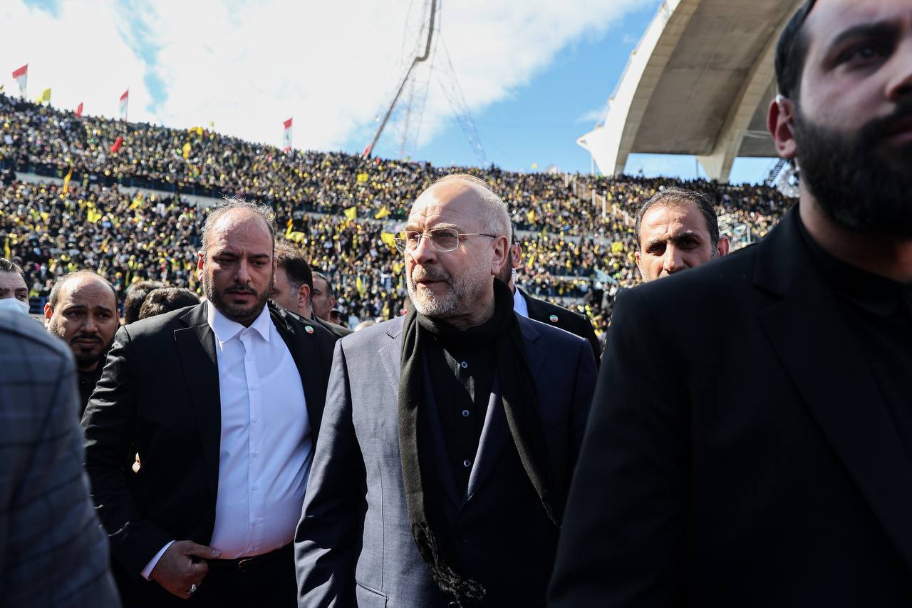 حضور قالیباف در مراسم تشییع پیکر رهبران شهید مقاومت