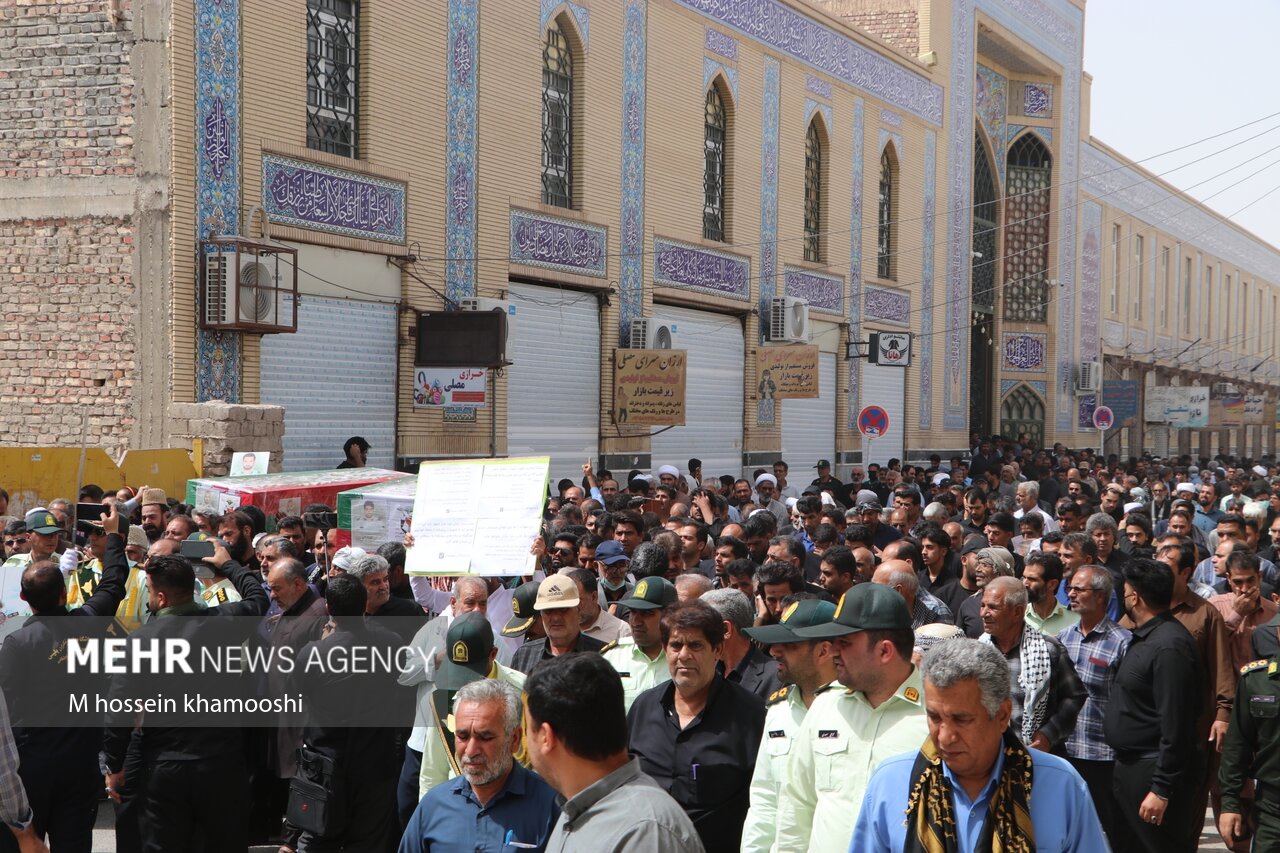 مراسم تشییع شهدای حادثه تروریستی دامن در شهر زابل