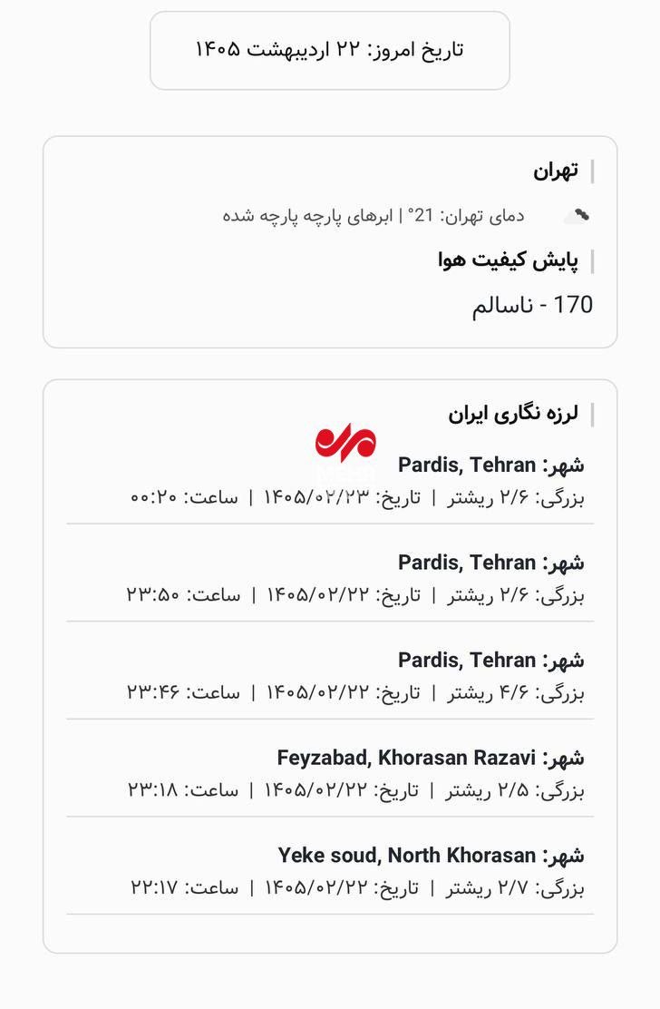 آخرین آمار زلزله 