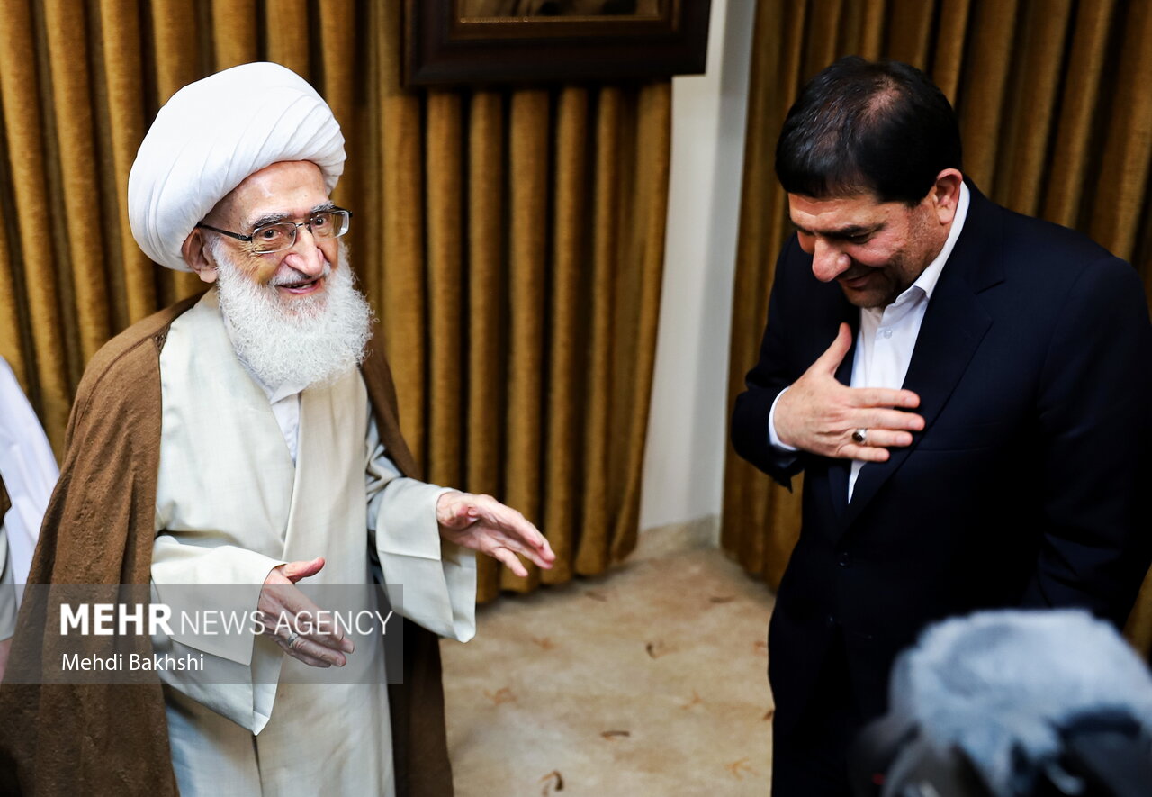 دیدار مخبر با مراجع و علمای قم در سفر یک روزه