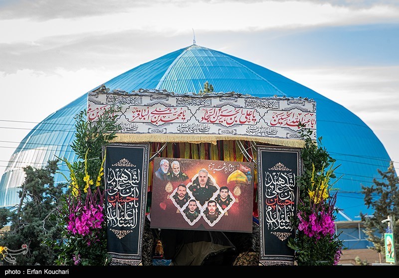 مراسم تشییع سه تن از شهدای حمله اسرائیل