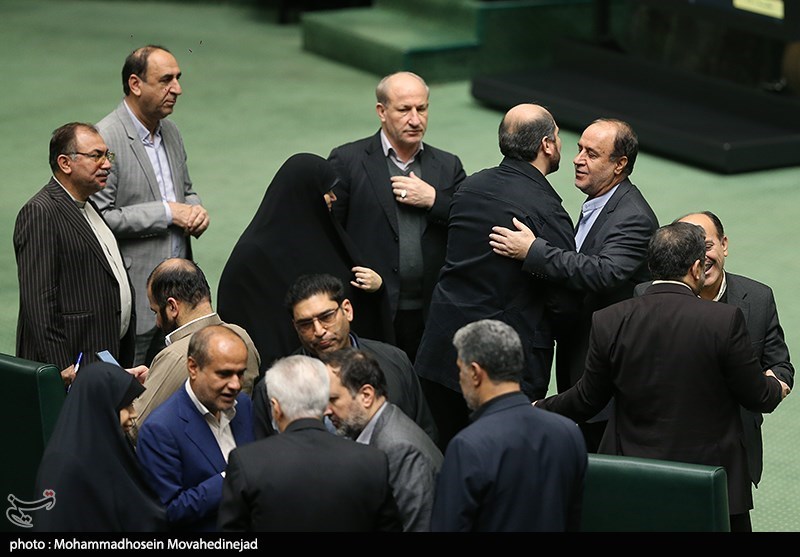 مخبر و وزرای کابینه در جلسه رای اعتماد وزیر راه 