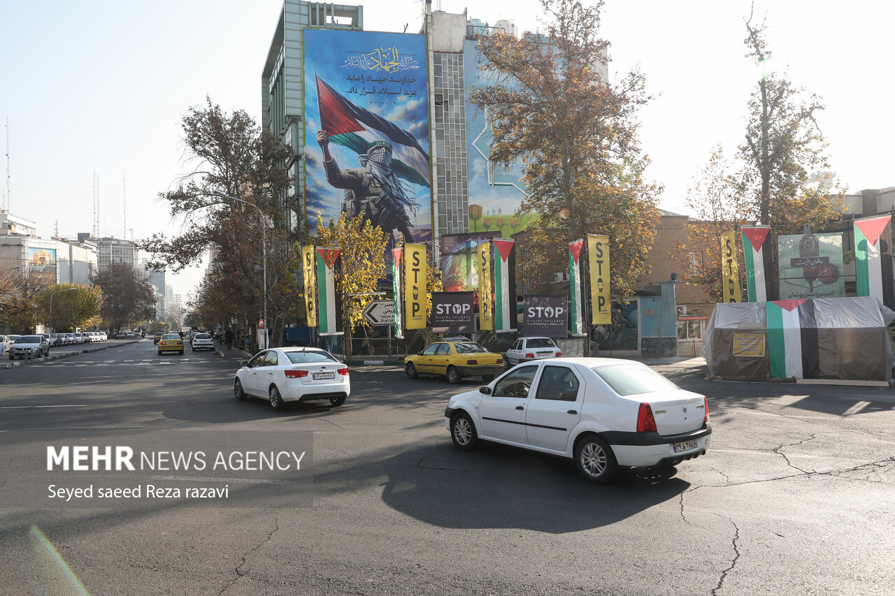 جدیدترین دیوارنگاره میدان فلسطین