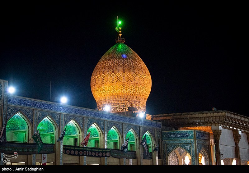 مراسم عزاداری شب هفتم محرم در حرم مطهر حضرت شاهچراغ (ع)