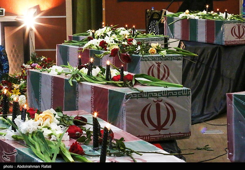 مراسم استقبال از ۶ شهید گمنام در پایگاه شکاری شهید نوژه همدان