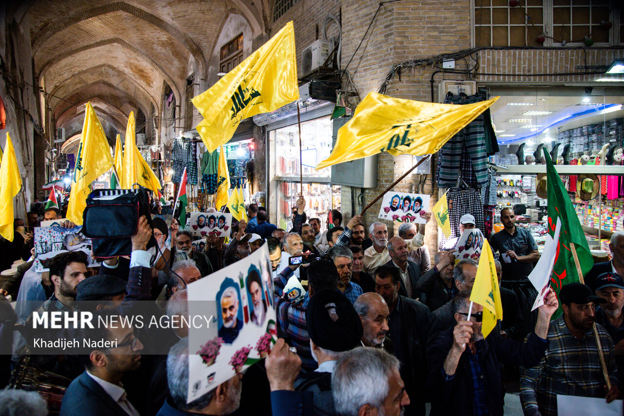 تجمع اصناف و بازاریان اصفهان در حمایت از مردم فلسطین