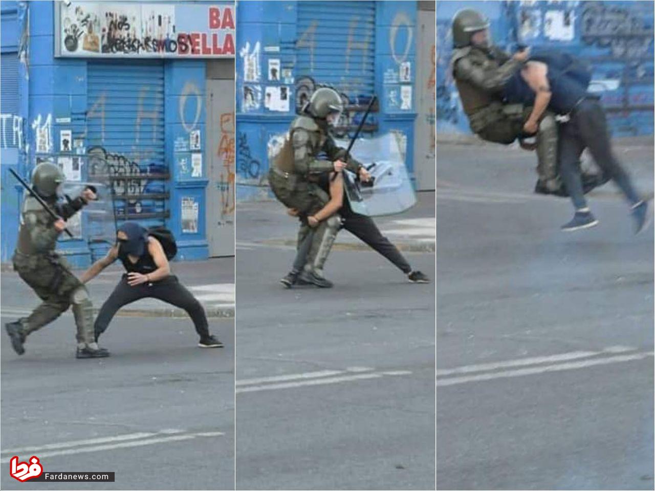 عکسی از اعتراضات شیلی که جهانی شد