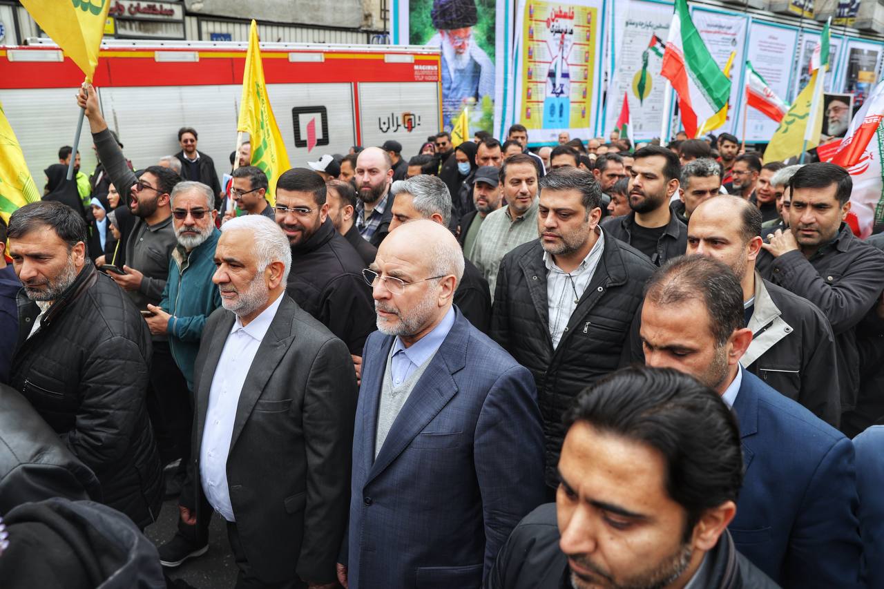 حضور قالیباف در راهپیمایی روز جهانی قدس - تهران