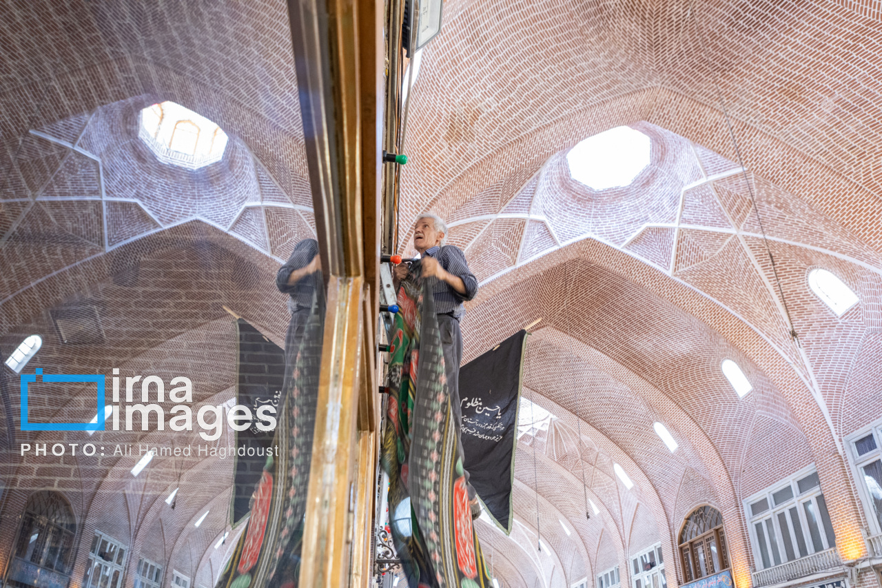 سیاهپوش شدن بازار تاریخی تبریز