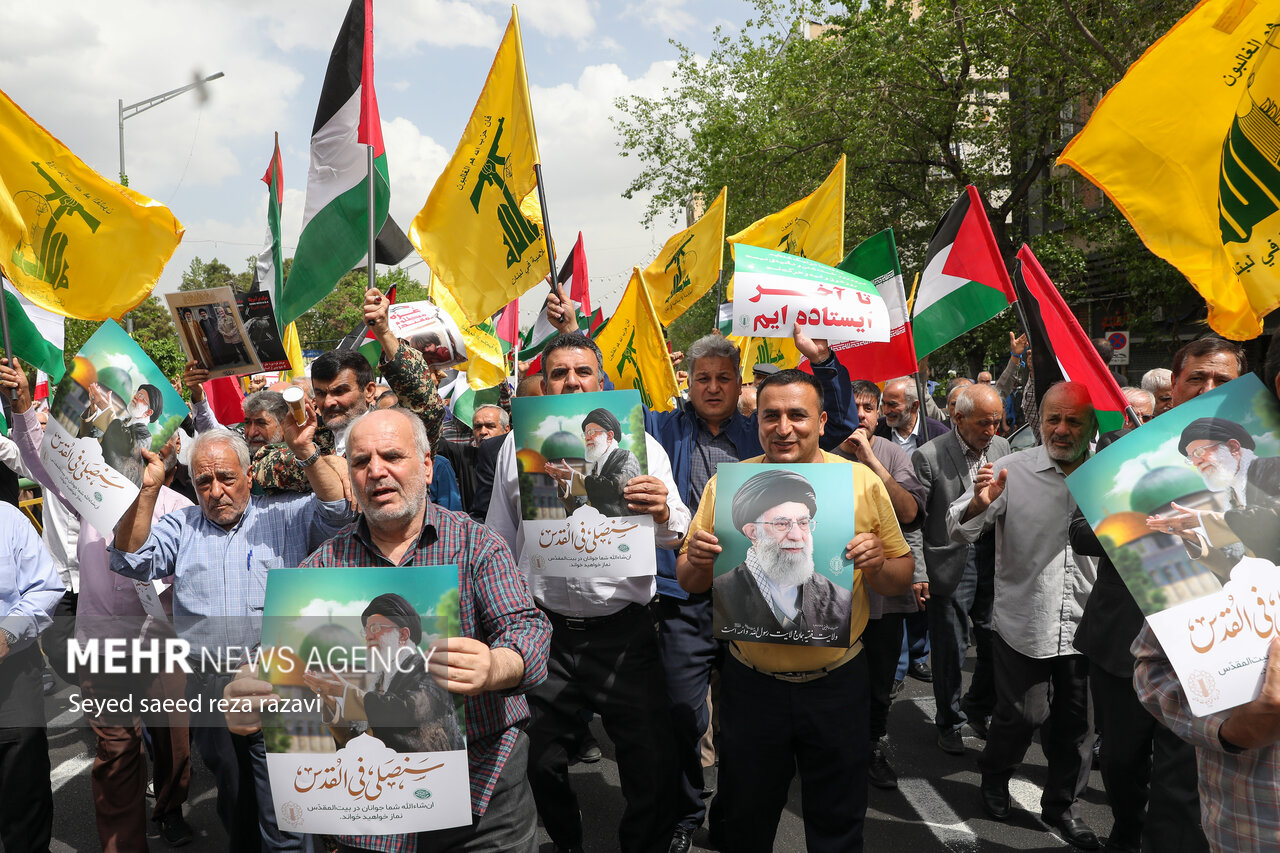 راهپیمایی علیه جنایات رژیم صهیونیستی پس از نماز جمعه در تهران