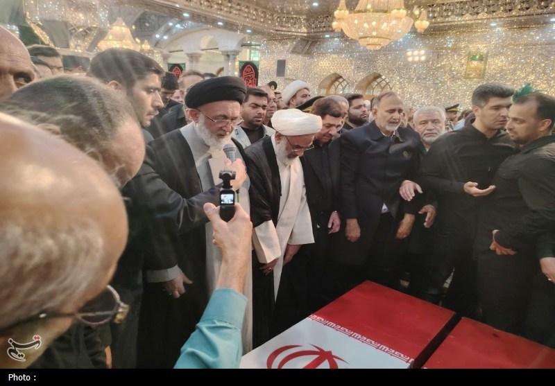 پیکر شهید‌ سلامی ‌در حرم عبدالعظیم‌
