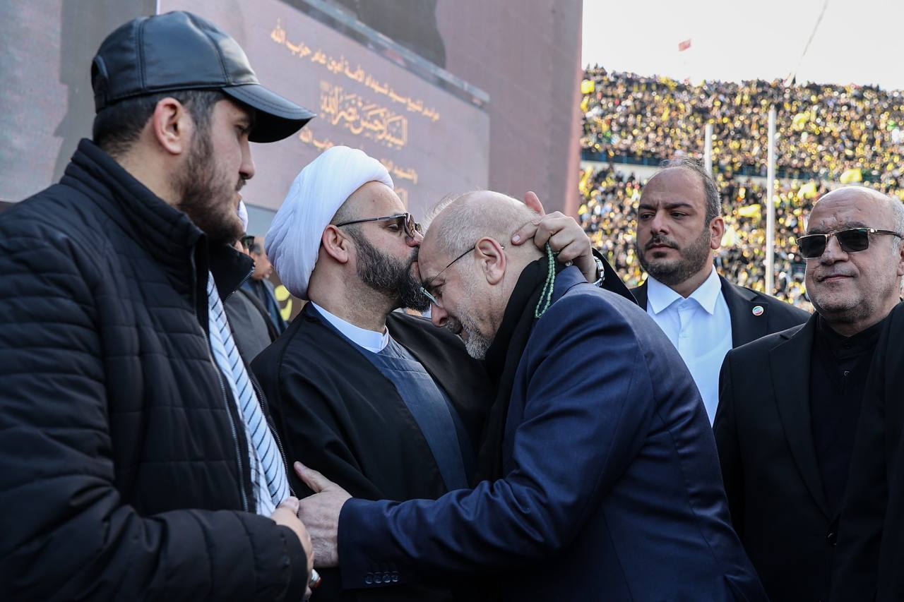 حضور قالیباف در مراسم تشییع پیکر رهبران شهید مقاومت