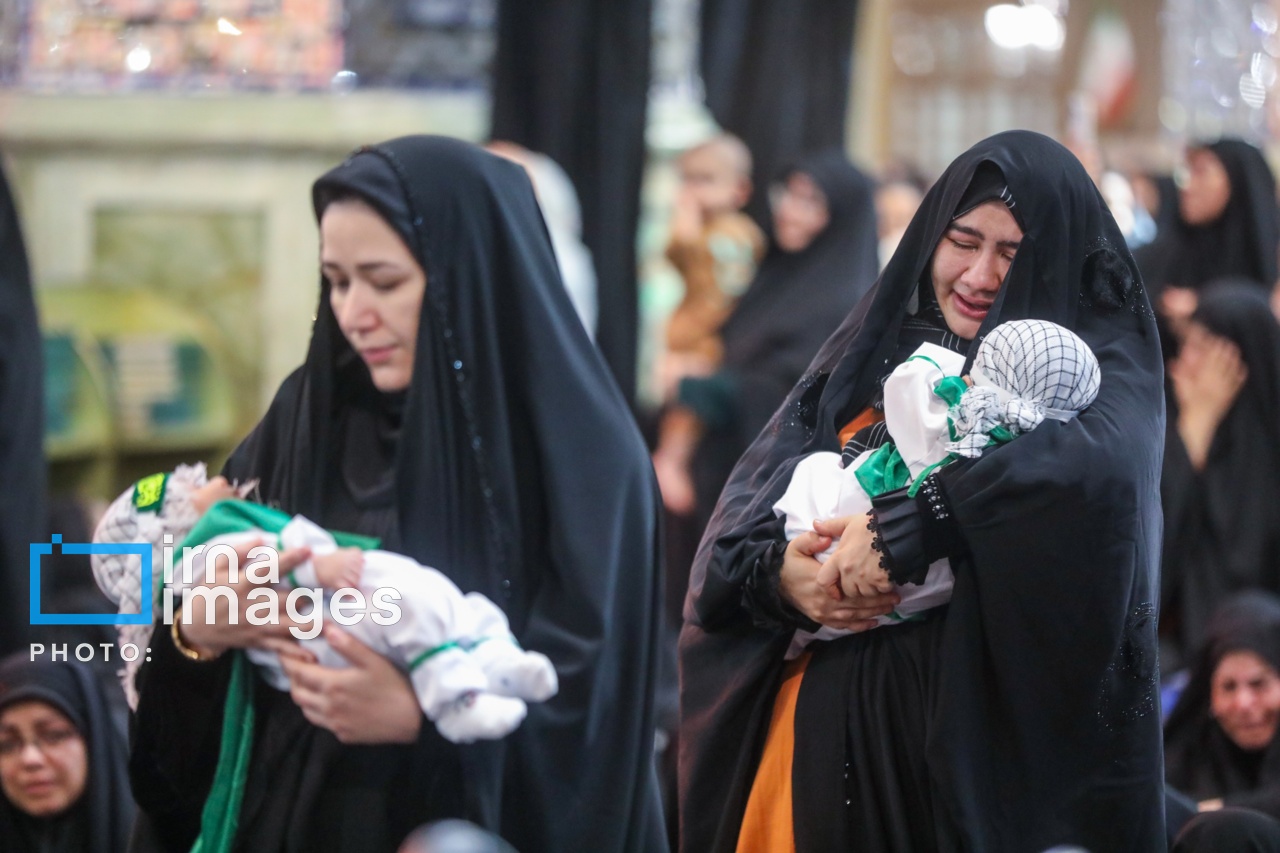 آیین شیرخوارگان حسینی در حرم مطهر رضوی