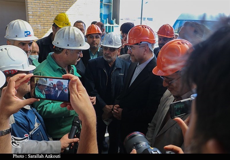 تصاویر بازدید قالیباف از کارخانه فولاد زرند 