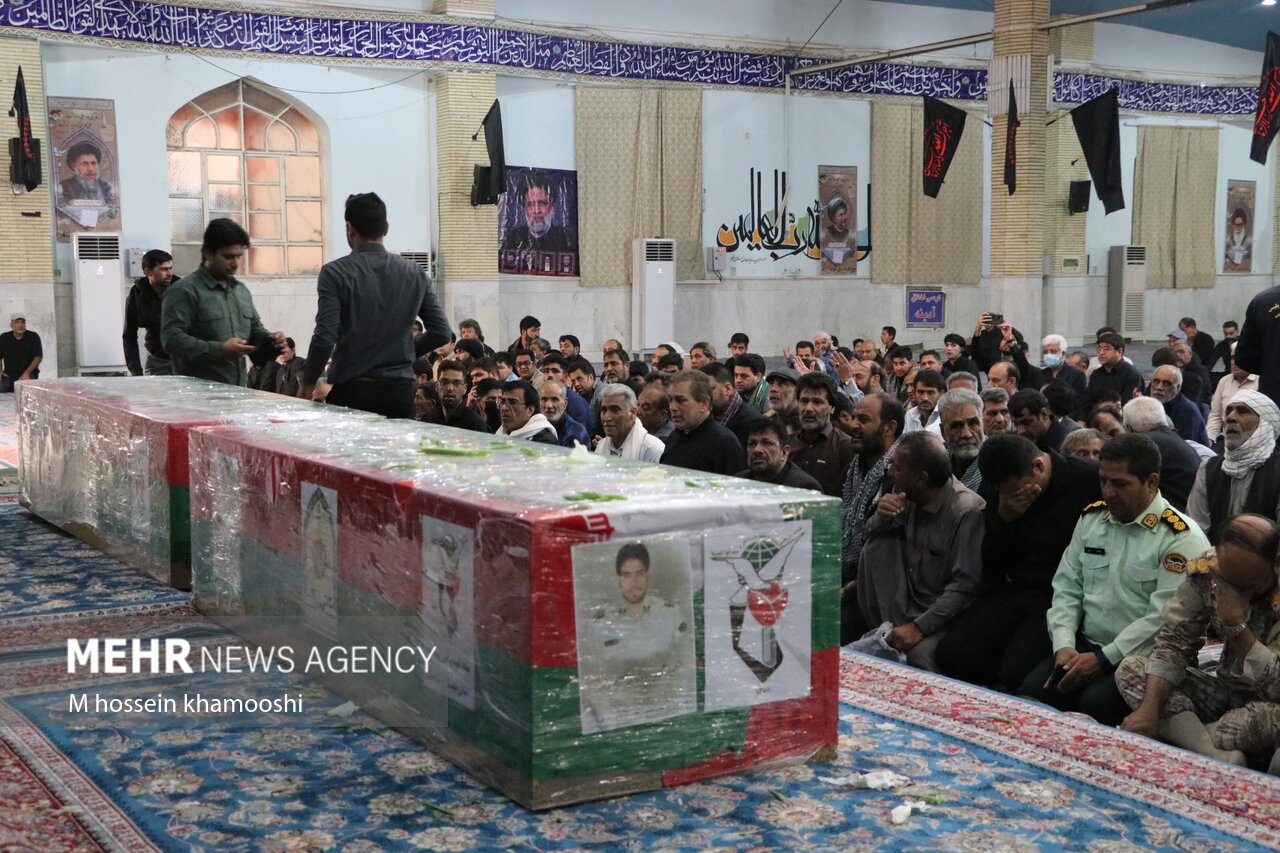 مراسم تشییع شهدای حادثه تروریستی دامن در شهر زابل