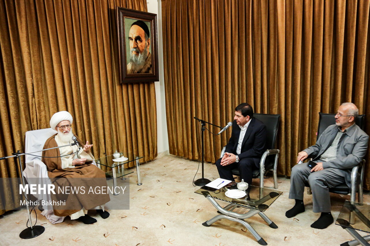 دیدار مخبر با مراجع و علمای قم در سفر یک روزه