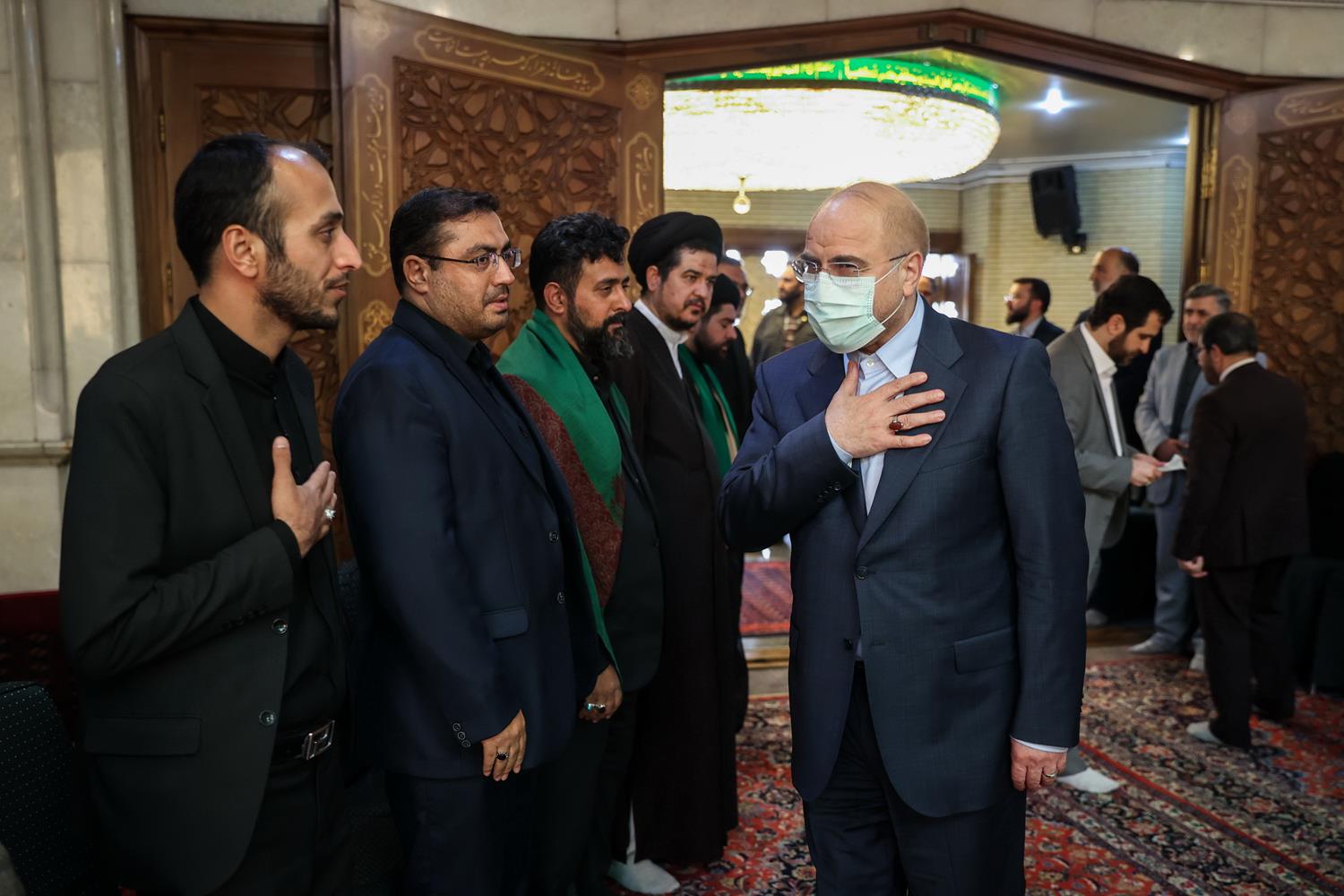 حضور قالیباف در مراسم ترحیم استاد سیدرضا مؤید