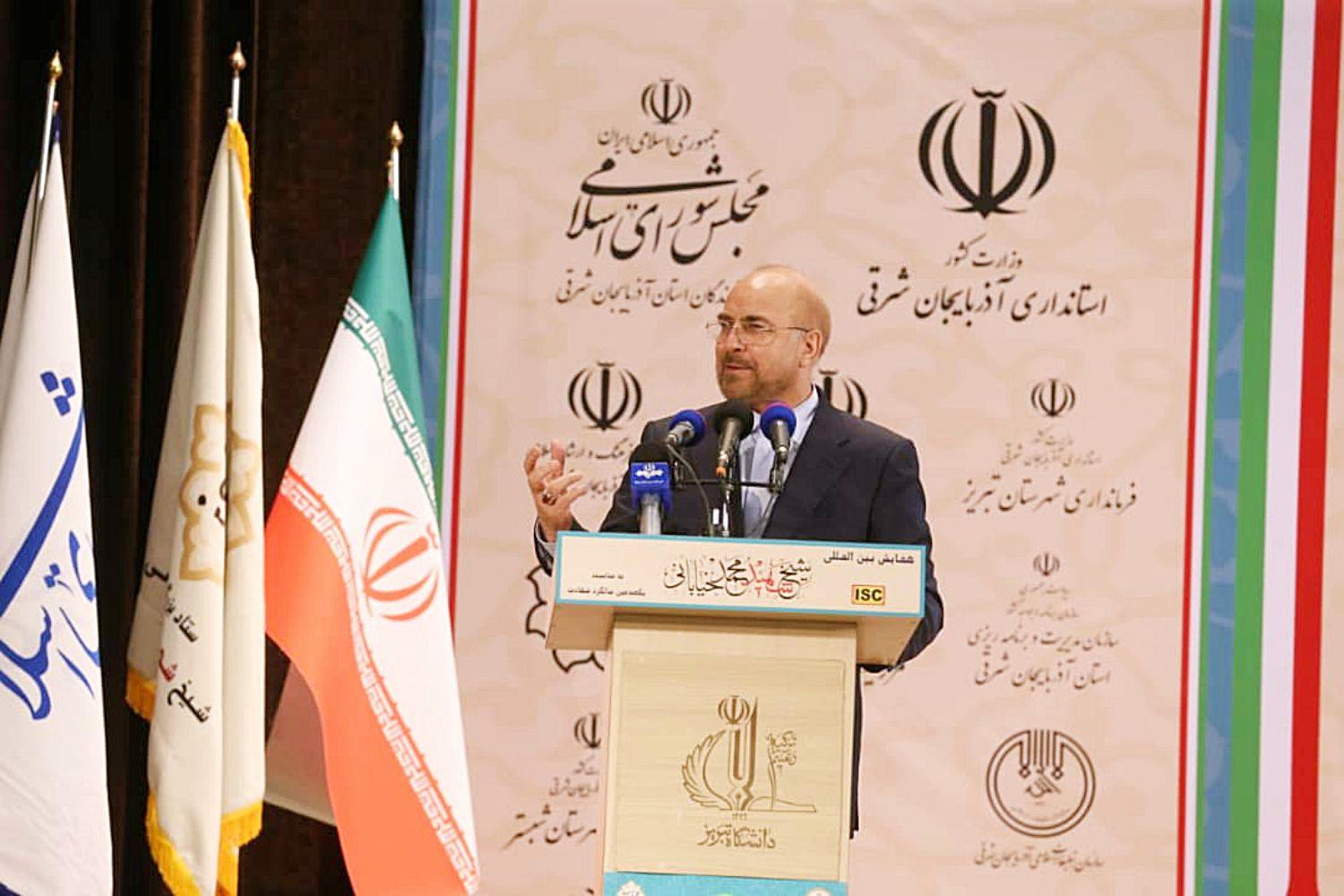 حضور قالیباف در همایش شیخ محمد خیابانی