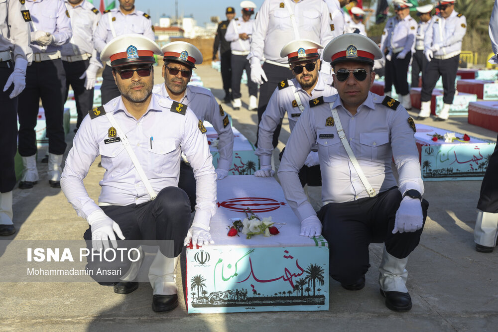 ورود پیکر پاک ۸۵ شهید دفاع مقدس از مرز آبی اروند