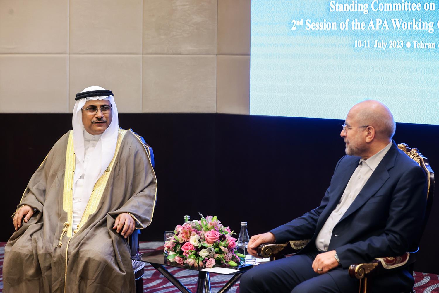 دیدار رئیس پارلمان عربی با محمدباقر قالیباف