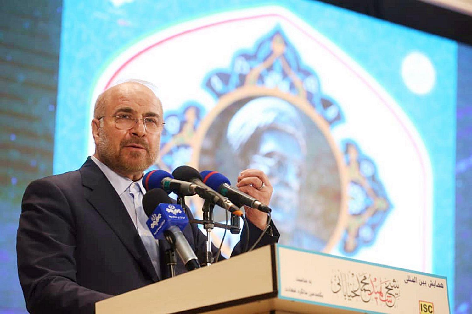 حضور قالیباف در همایش شیخ محمد خیابانی