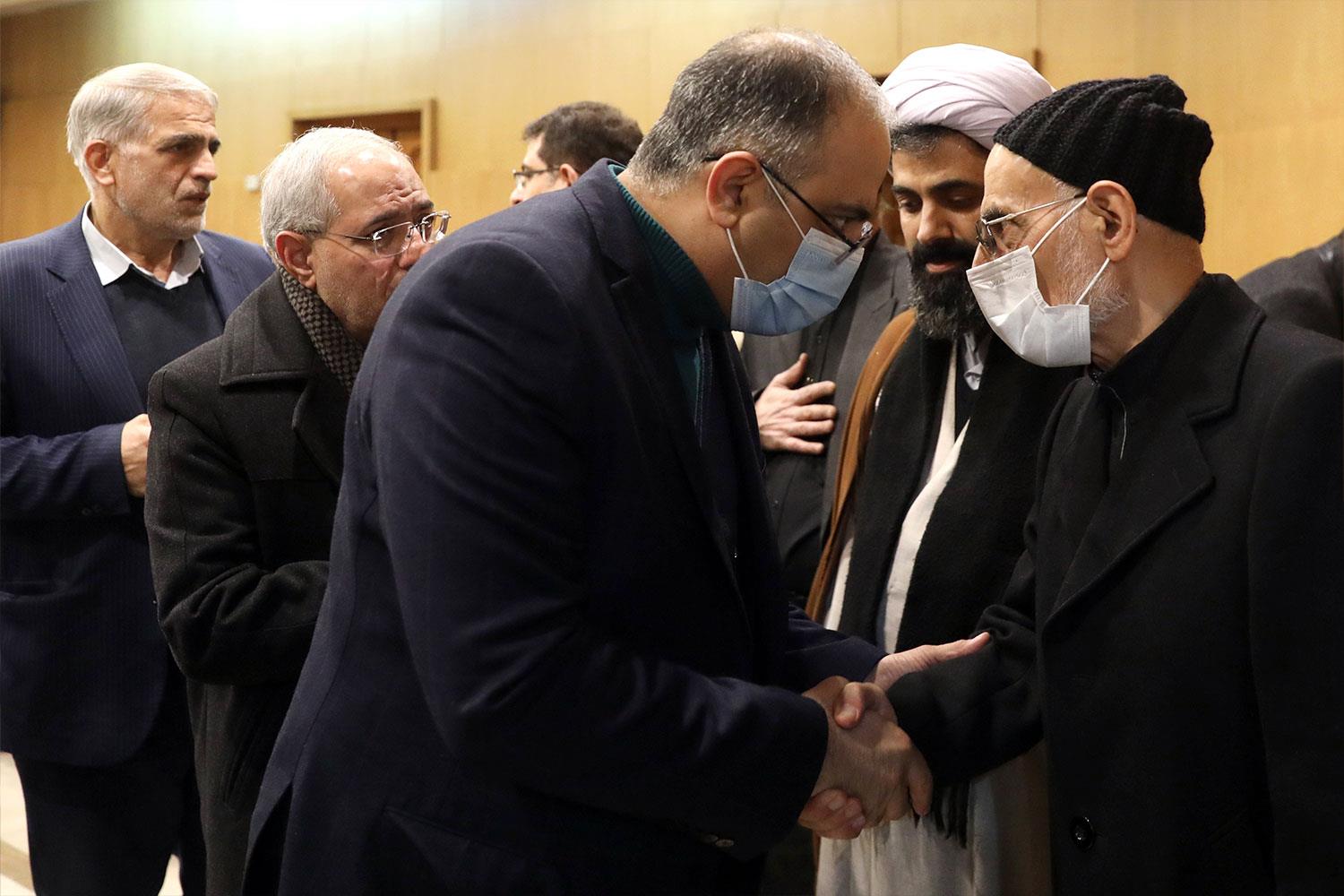 حضور قالیباف در مراسم ختم پدر سیدمصطفی آقامیرسلیم