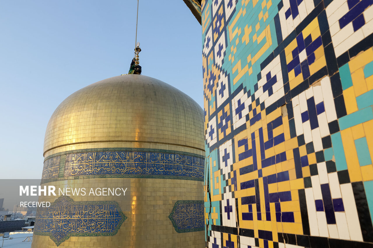 اهتزاز پرچم سبز رضوی 