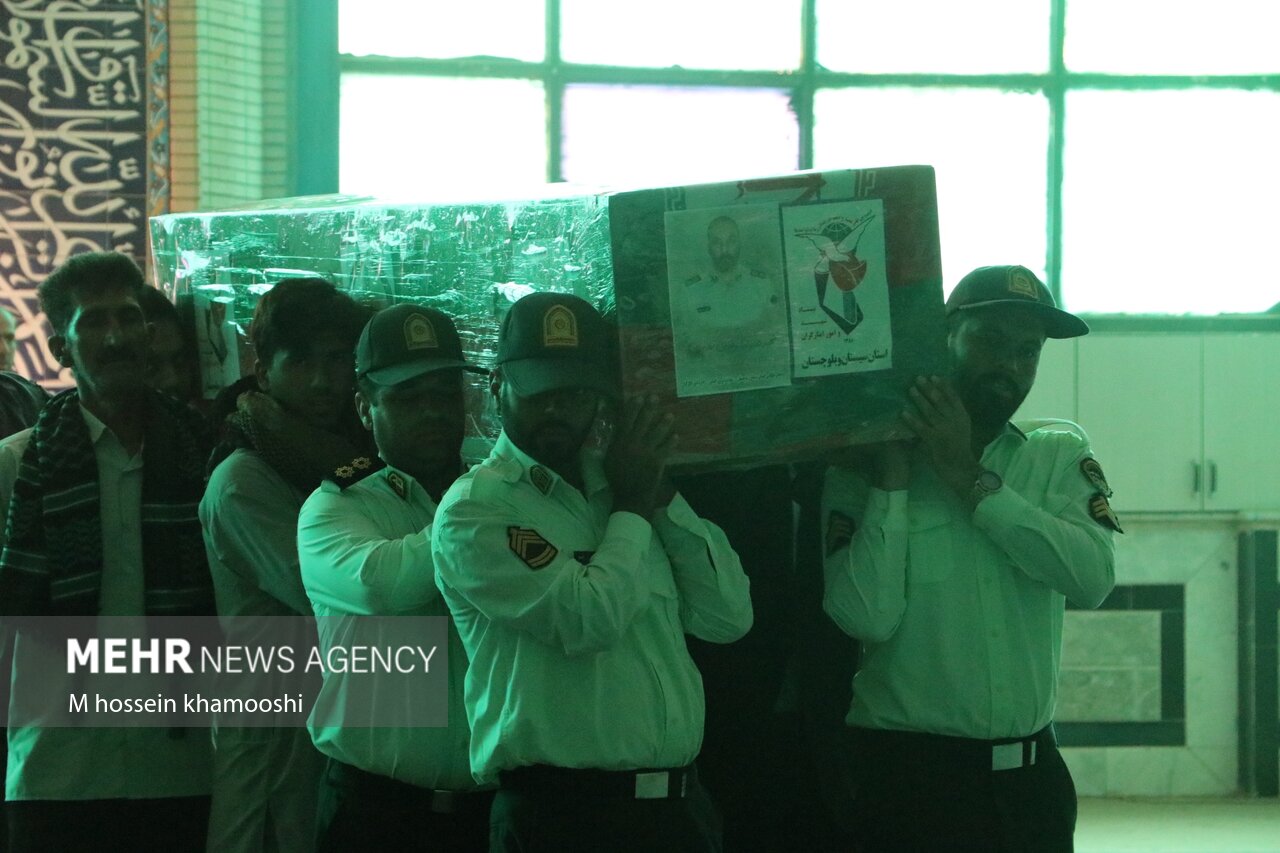 مراسم تشییع شهدای حادثه تروریستی دامن در شهر زابل