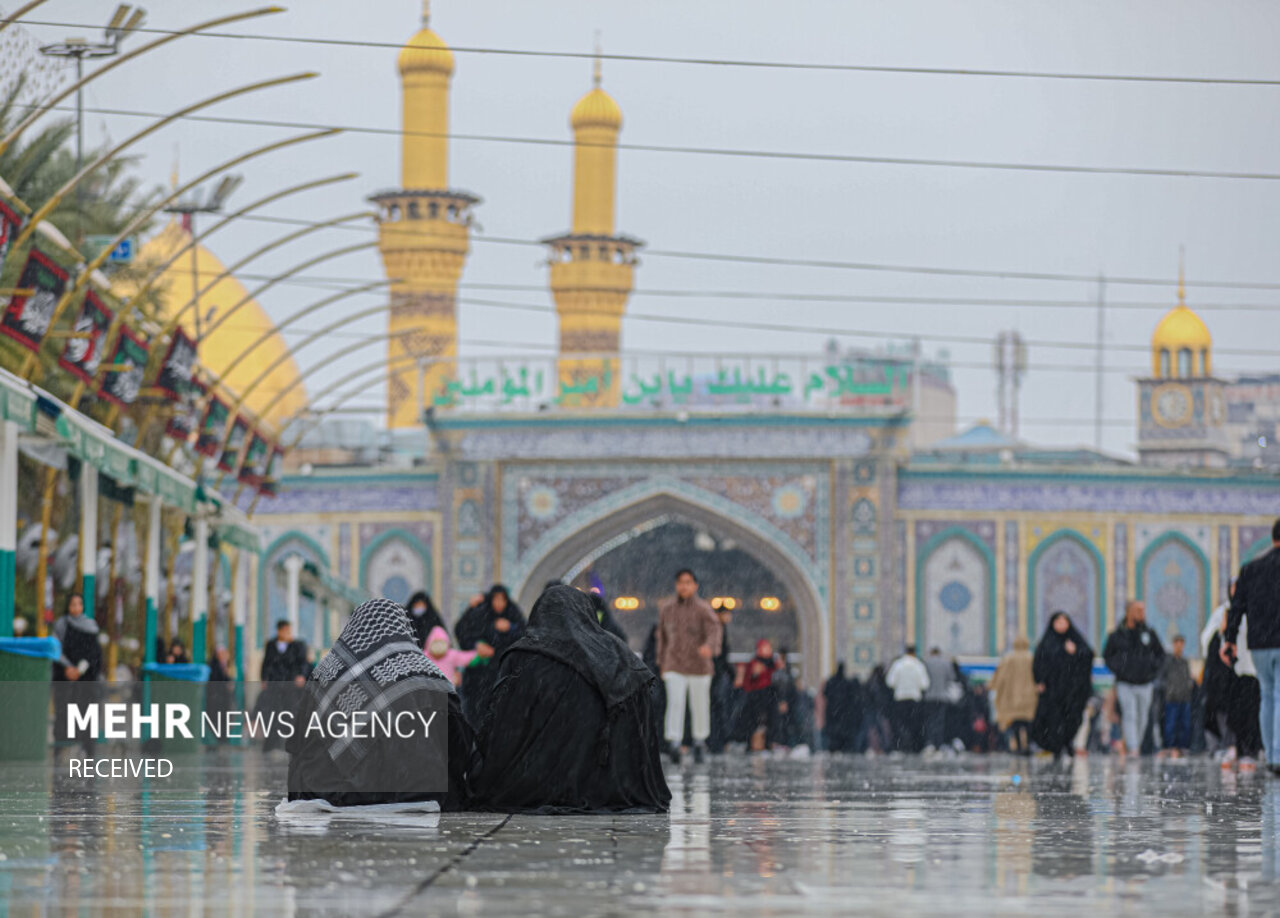 بارش باران در کربلا معلی