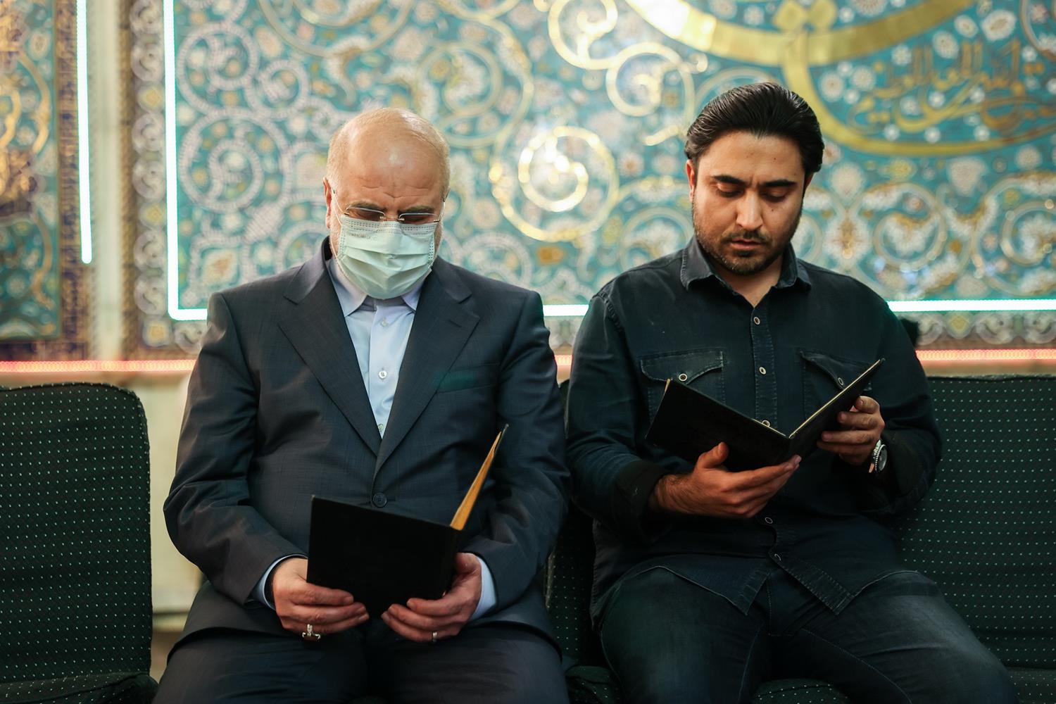 حضور قالیباف در مراسم ترحیم استاد سیدرضا مؤید