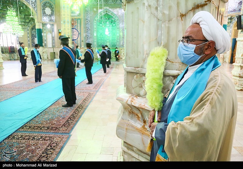 آیین غباروبی مسجد مقدس جمکران در آستانه ماه رمضان