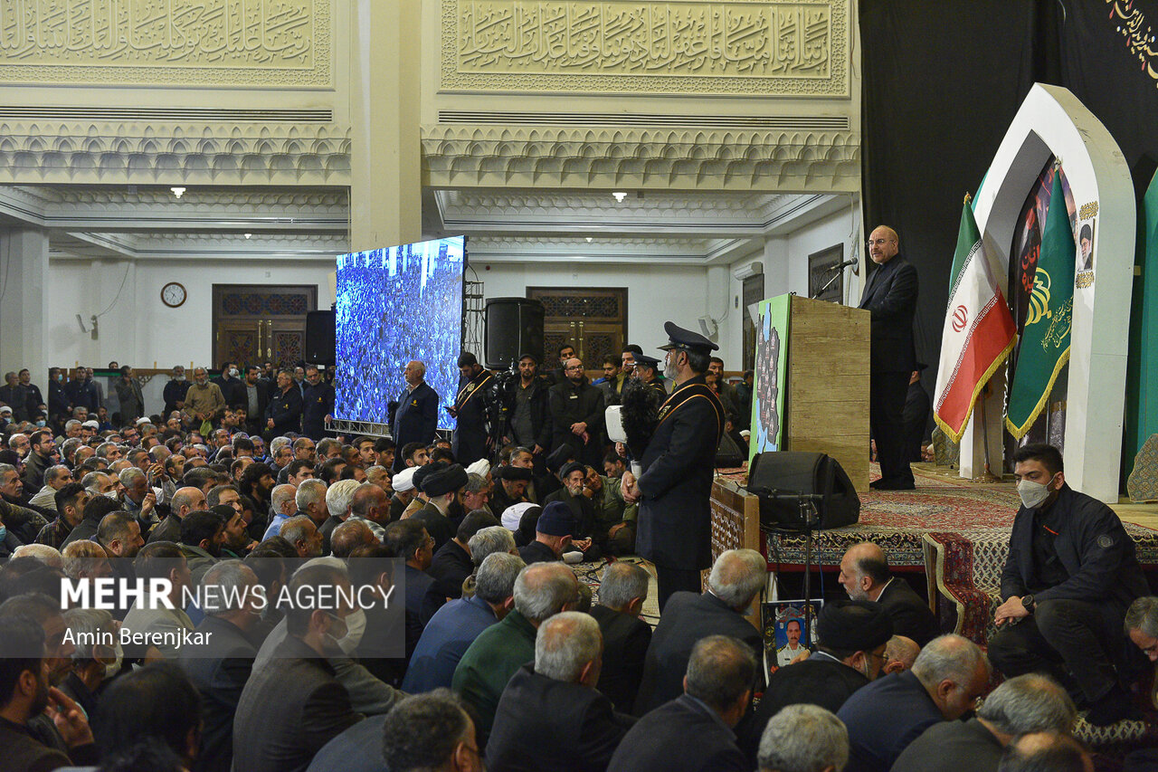 مراسم چهلمین روز شهدای شاهچراغ(ع) با حضور رئیس مجلس