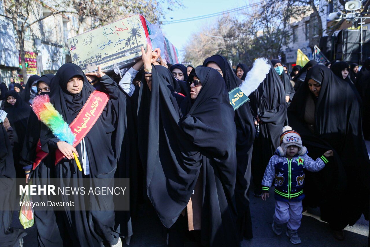تشییع پیکر مطهر شهدای گمنام دفاع مقدس در بجنورد