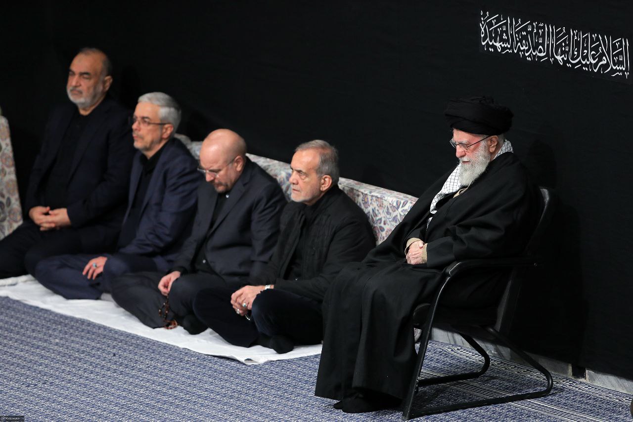 حضور قالیباف در مراسم عزاداری  محضر رهبر معظم انقلاب