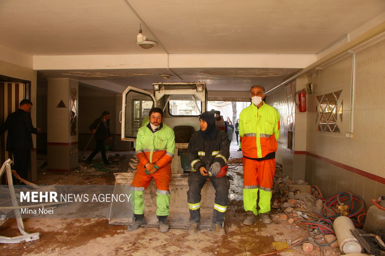 تصاویری از انفجار مهیب ساختمان در تبریز