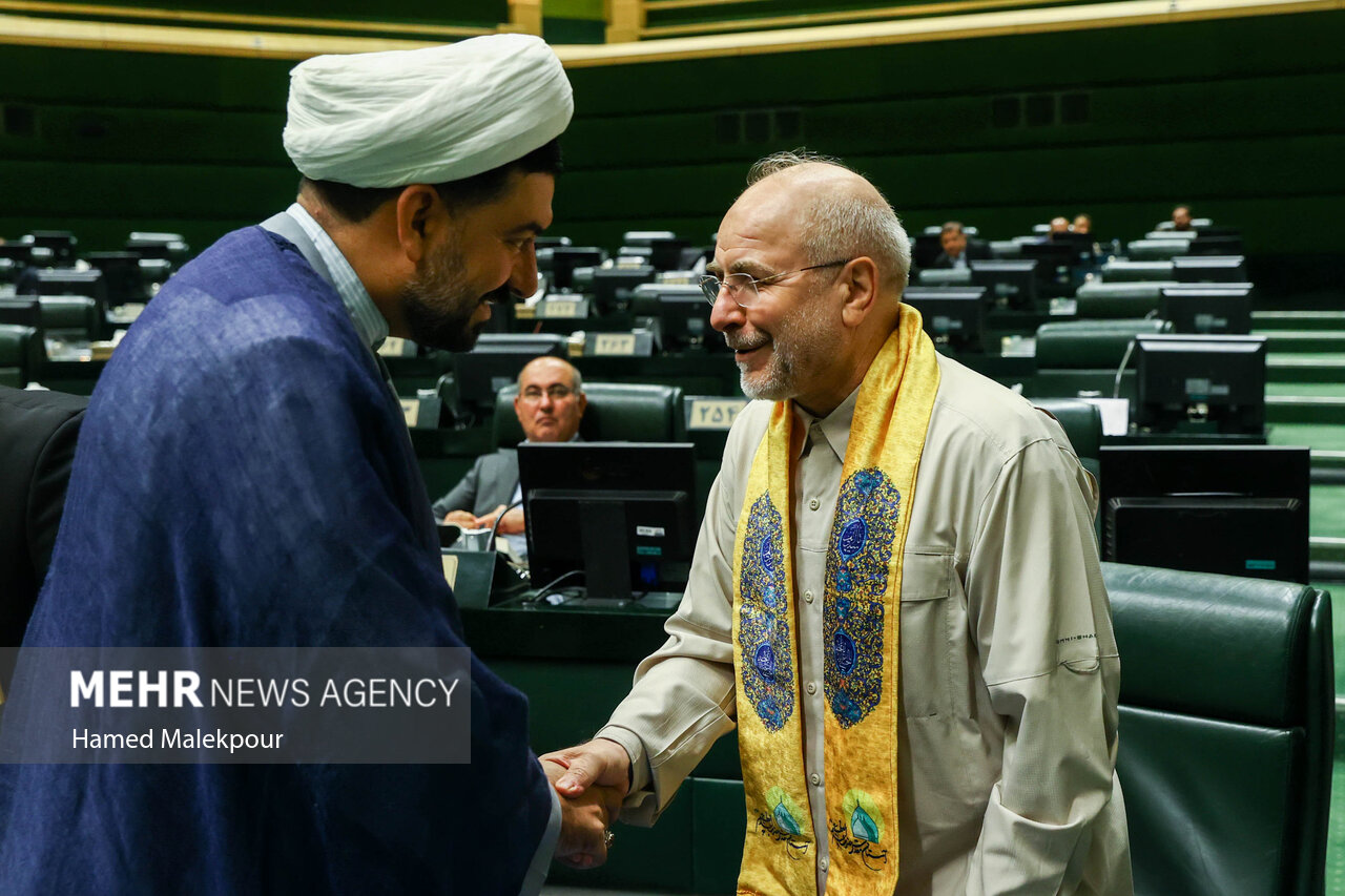 خادمان حرم حضرت عبدالعظیم در صحن مجلس
