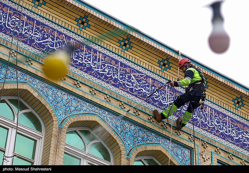  غبارروبی مساجد در آستانه ماه مبارک رمضان