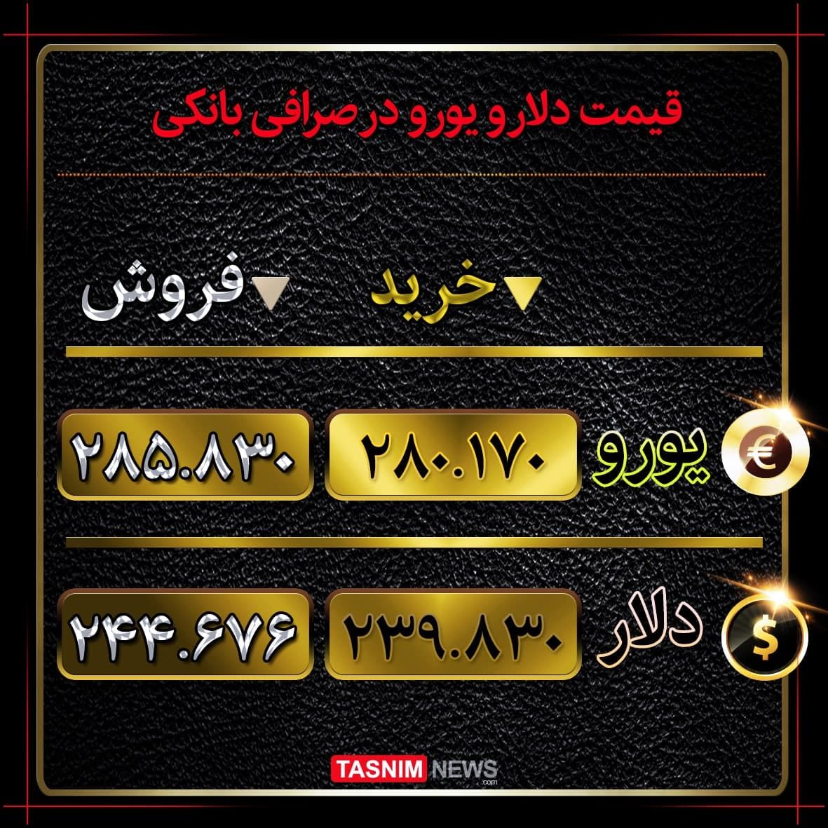 دلار و یورو در صرافی ملی چند؟