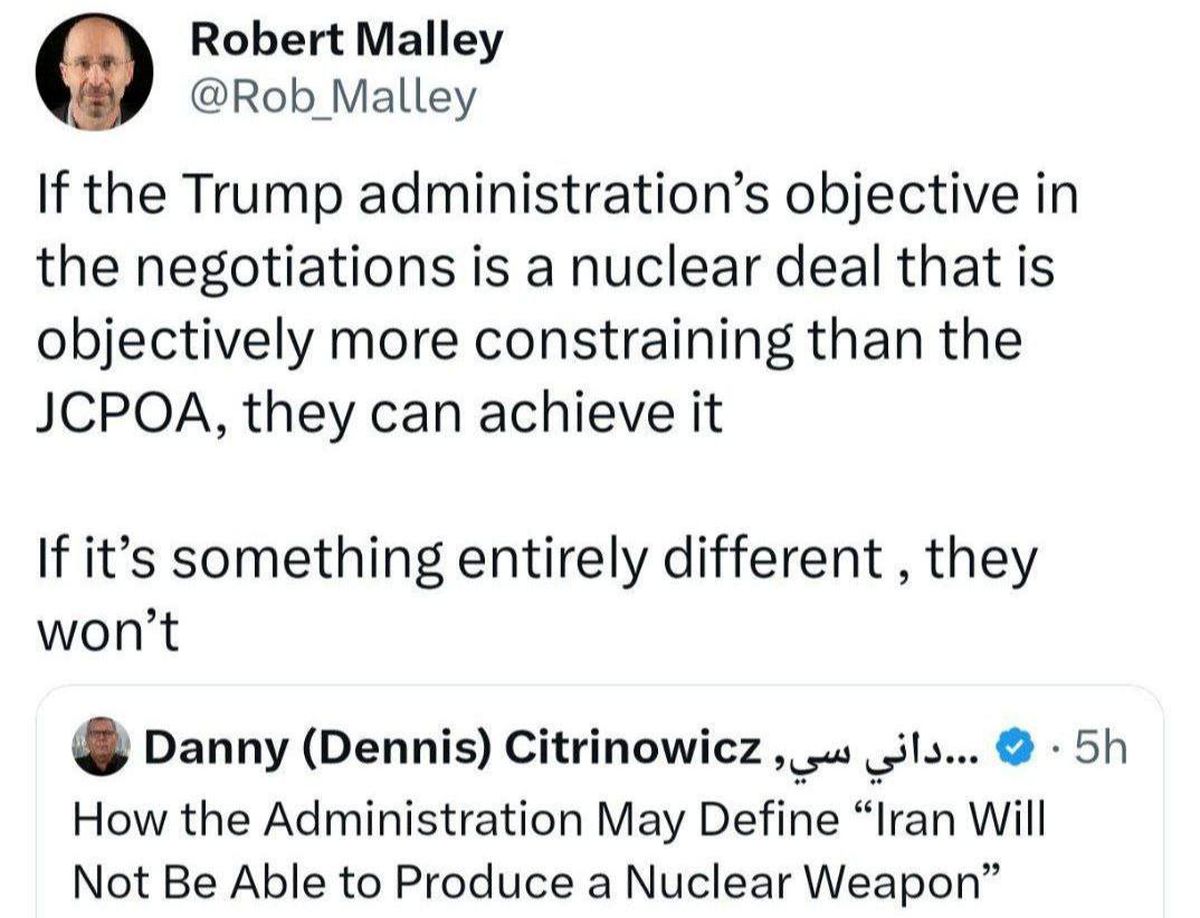 پیش بینی رابرت مالی درباره  مذاکرات ایران و آمریکا