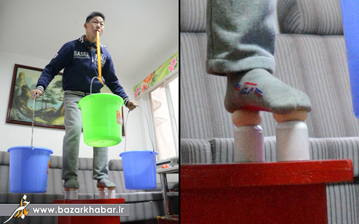 هنرنمایی جالب استاد کنگ فو/عکس